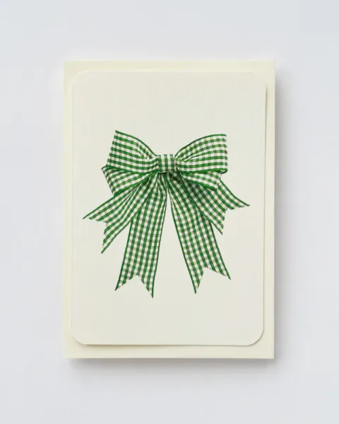 CANONBURY PRESS | GREEN GINGHAM GREETING CARD 