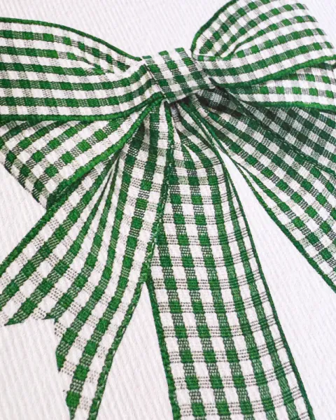 CANONBURY PRESS | GREEN GINGHAM GREETING CARD 