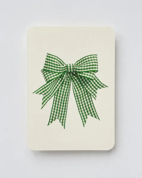 CANONBURY PRESS | GREEN GINGHAM GREETING CARD 