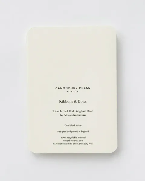 CANONBURY PRESS | RED GINGHAM GREETING CARD 