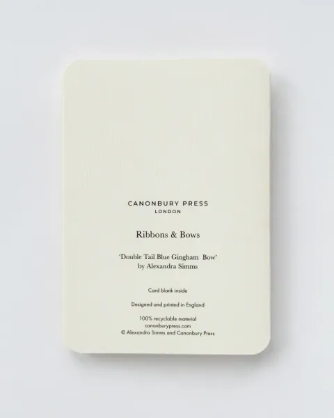 CANONBURY PRESS | BLUE GINGHAM GREETING CARD 